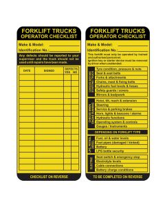 Forklift Tag Insert